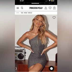 Princess Polly silver mini dress